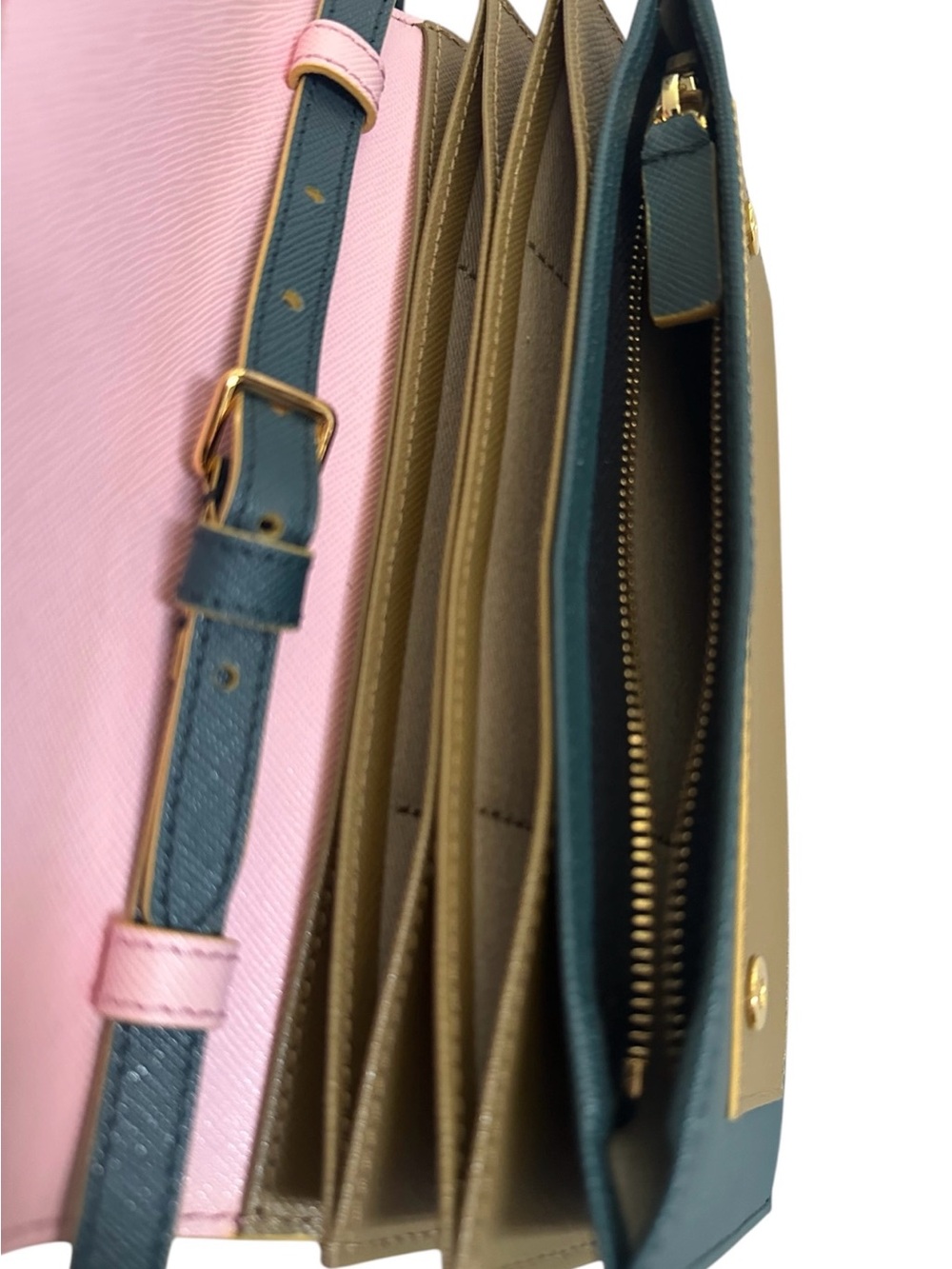 🌟 MARNI Colorblock Saffiano Leather Wallet-on-Chain (WOC) Shoulder Bag 🌟 - Picture 7 of 12